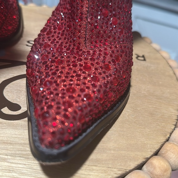 Jessica Simpson RED Glitter boots size 7 - Picture 7 of 12